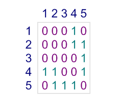 Adjacency matrix for the graph